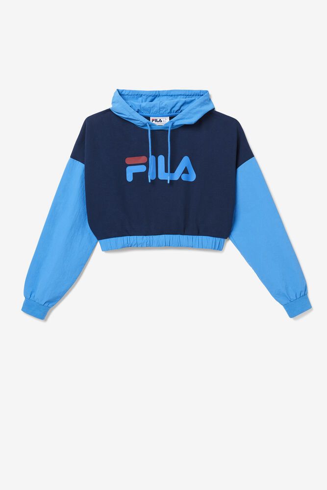 Fila Saachi Hoodie Blue - Womens - 08269CODX